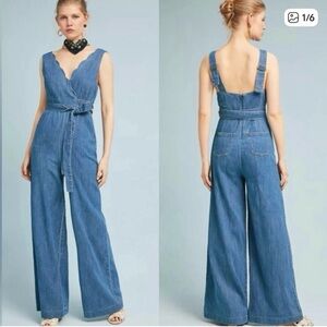 Pilcro Denim Wide-leg Jumpsuit size 4